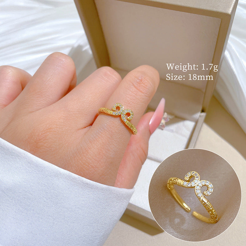 Infinity Luxe Gold Crystal Adjustable Ring