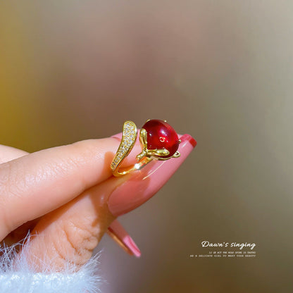 Crimson Royale Gold Adjustable Ring