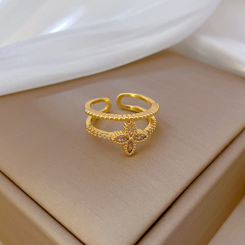 Fleur Royale Gold Adjustable Ring