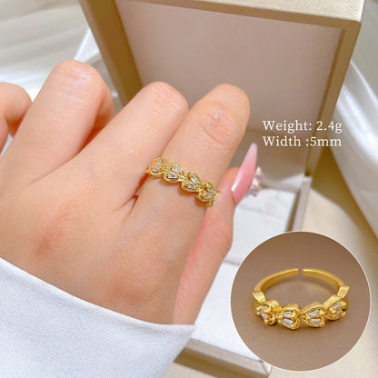 Everheart Gold Crystal Adjustable Ring