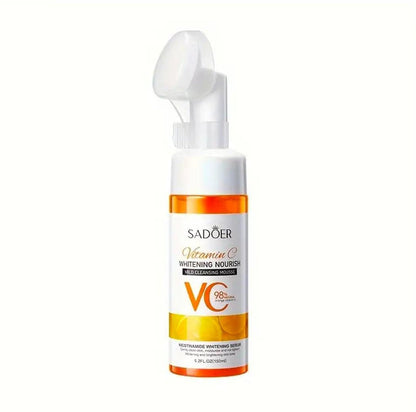 SADOER Vitamin C Cleansing Mousse with Soft Brush – 150ml