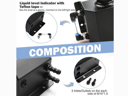 Universal Radiator Coolant Overflow Tank Kit