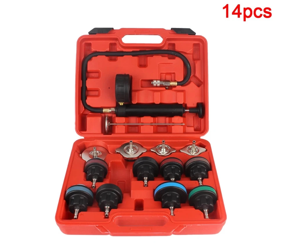 Universal Cooling System Radiator Pressure Tester Gasket Test Kit Leak Detector