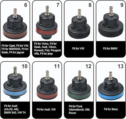 Universal Cooling System Radiator Pressure Tester Gasket Test Kit Leak Detector