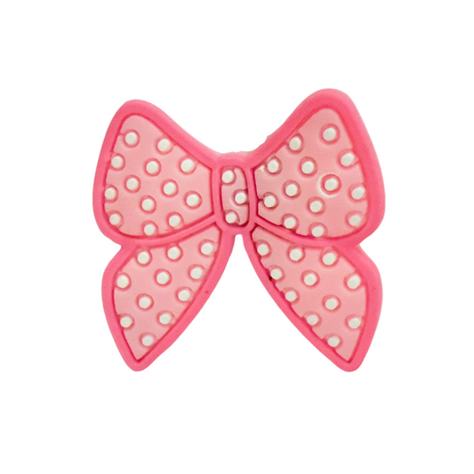 Pink Polka Dot Bow Charm