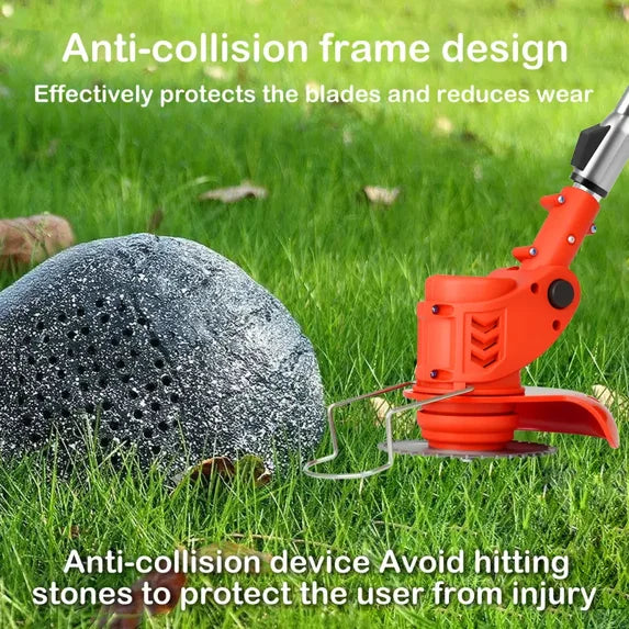 Electric Cordless Lawnmower Electric Rotary Lawn Mower, Close Edge Cutting, Rear Roller, Manual Height Adjust