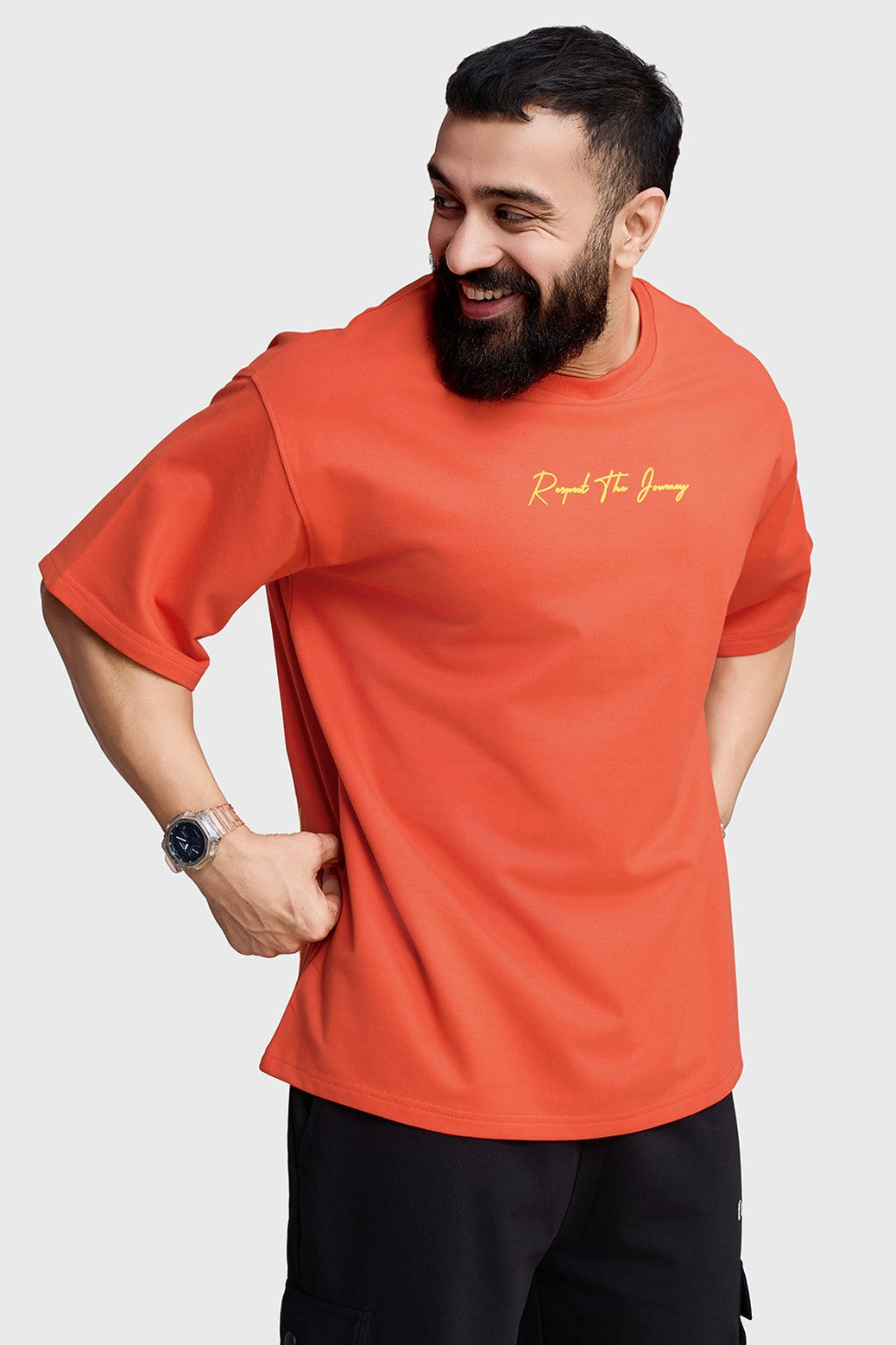Respect The Journey Oversized T-shirt Orange