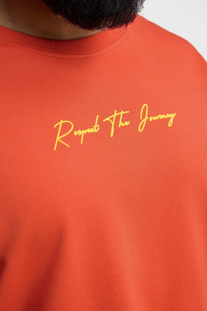 Respect The Journey Oversized T-shirt Orange