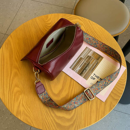 Retro Frame Burgundy Red Mini Shoulder & Crossbody Bag