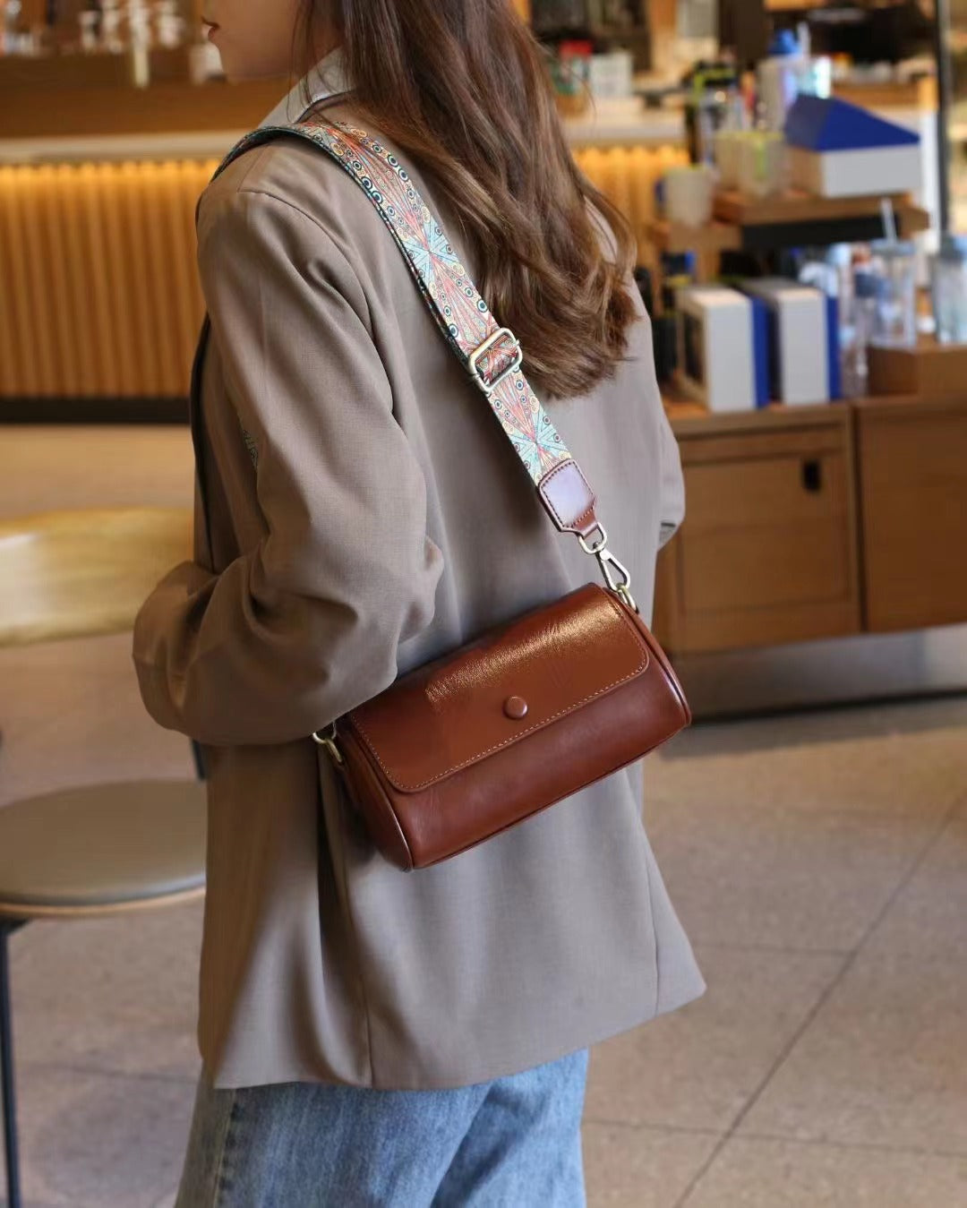Retro Frame Chestnut Brown Mini Shoulder & Crossbody Bag