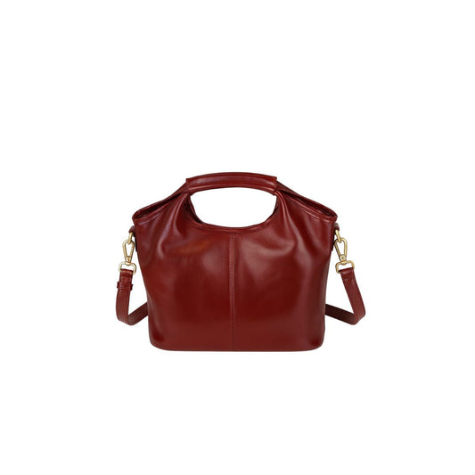 Retro Grace Burgundy Leather Shoulder & Crossbody Bag