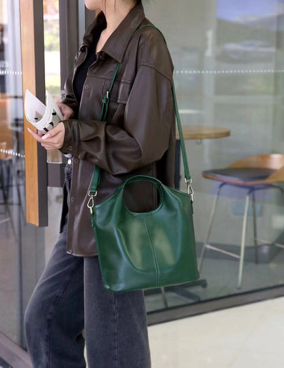 Retro Grace Emerald Green Leather Shoulder & Crossbody Bag