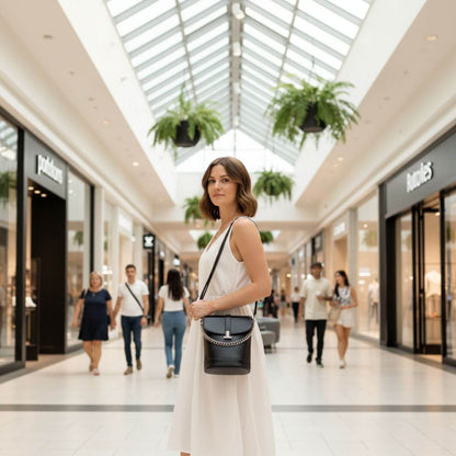 Retro Luxe Black Mini Crossbody & Shoulder Bag