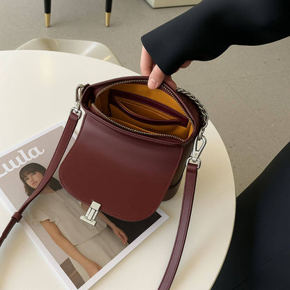 Retro Luxe Burgundy Red Mini Crossbody & Shoulder Bag