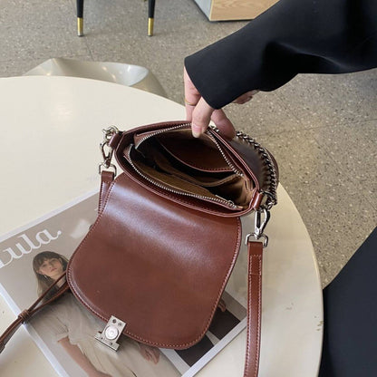 Retro Luxe Chestnut Brown Mini Crossbody & Shoulder Bag