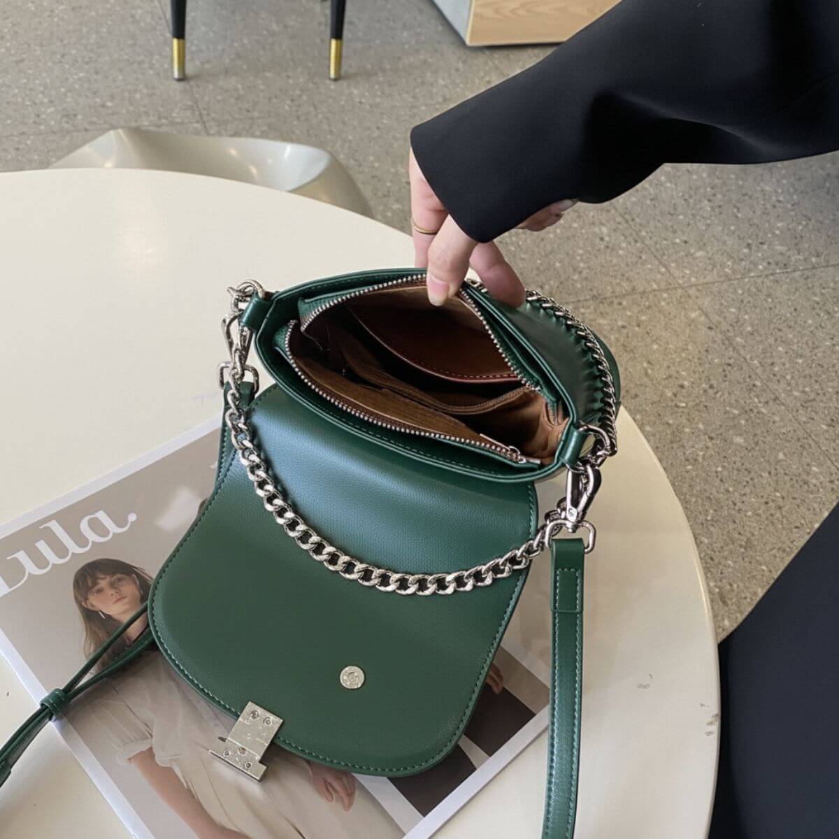 Retro Luxe Emerald Green Mini Crossbody & Shoulder Bag