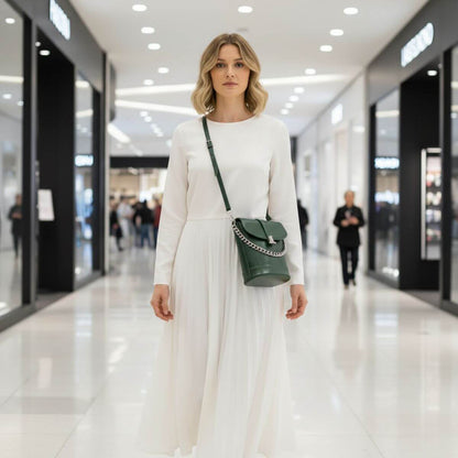 Retro Luxe Emerald Green Mini Crossbody & Shoulder Bag