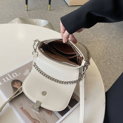 Retro Luxe Ivory White Mini Crossbody & Shoulder Bag