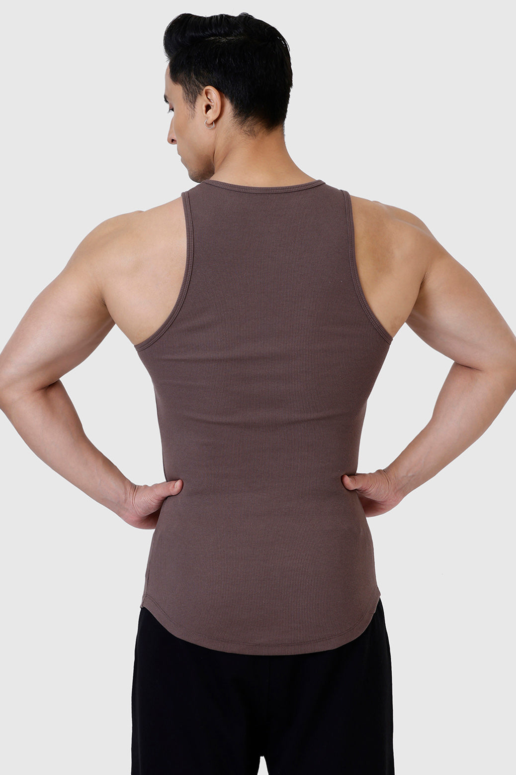 Ribbed Tank Brown