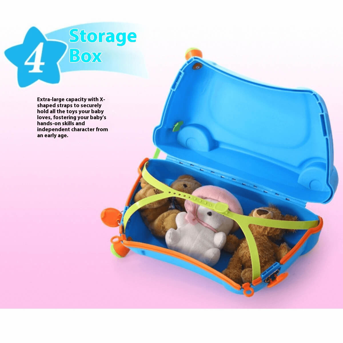 Kids Suitcase on Wheels – Toddler Ride on Luggage | RigeGo | Pink