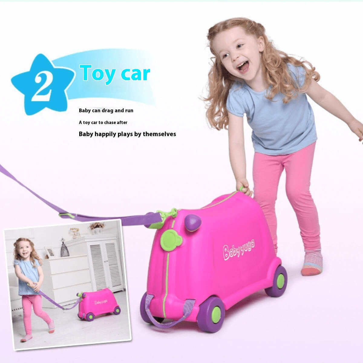 Kids Suitcase on Wheels & Children Travel Luggage | RideGo | Green