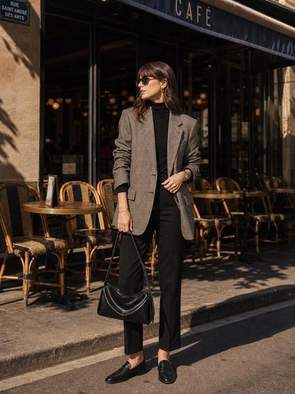 Black Leather HandBag with Adjustable Strap Shoulder Bag Crossbody Bag