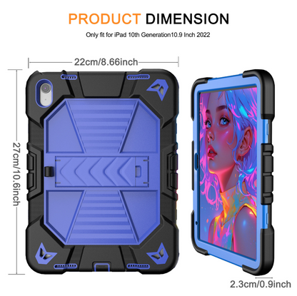 Rugged iPad 11th Gen 10.9" Case – Shockproof Cover Stand & Pencil Holder (Blue)