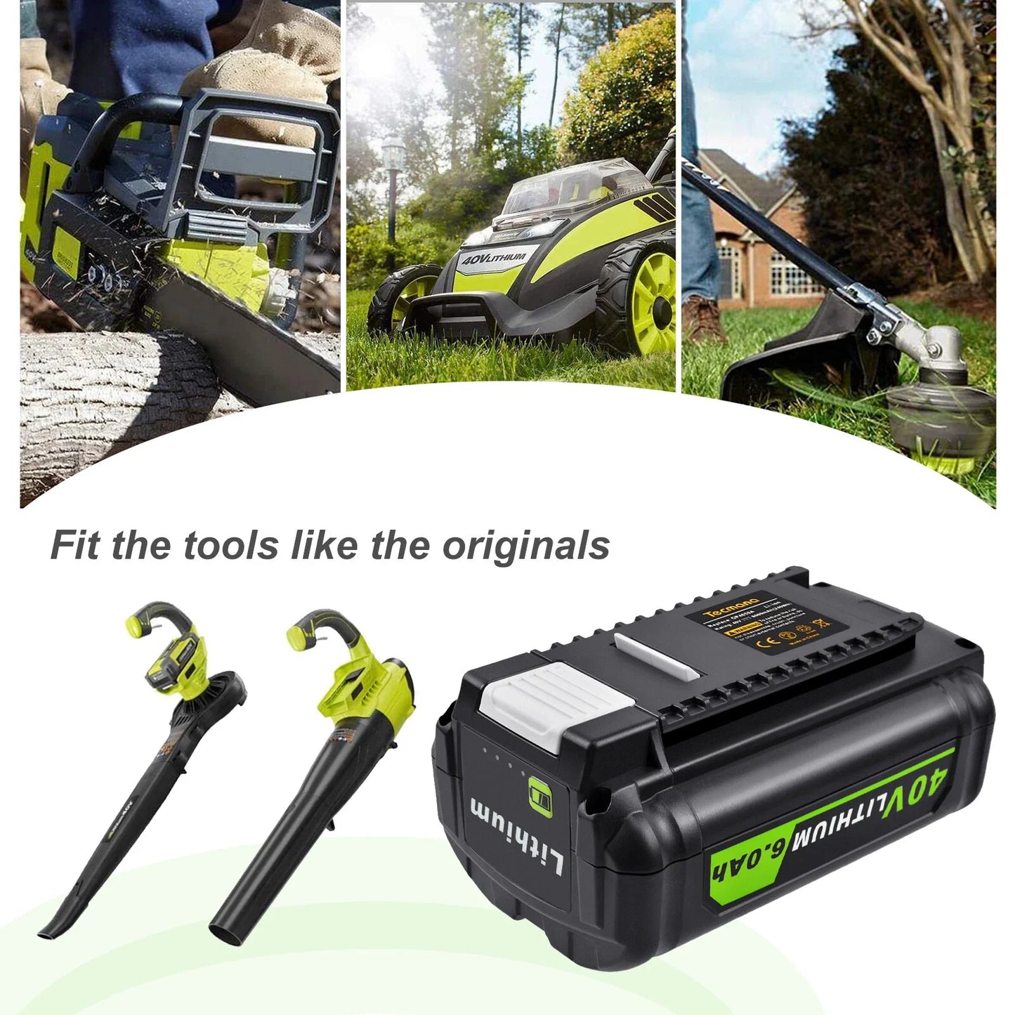 Ryobi 40V Battery 6Ah Battery Replacement Compatible