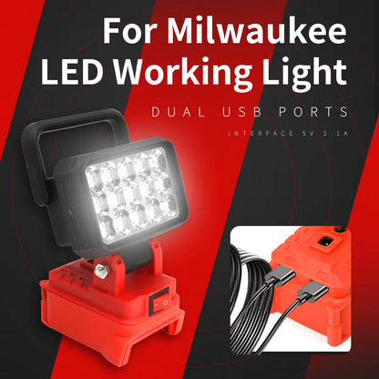 LED Work Light Torch fits  Milwaukee 18V Battery