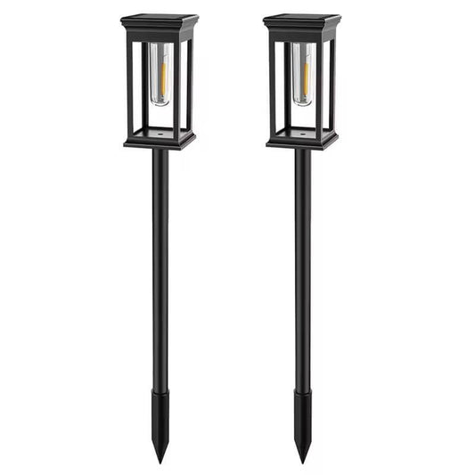2 Pack Outdoor Solar Pathway Lights Waterproof Garden Lawn Lamps