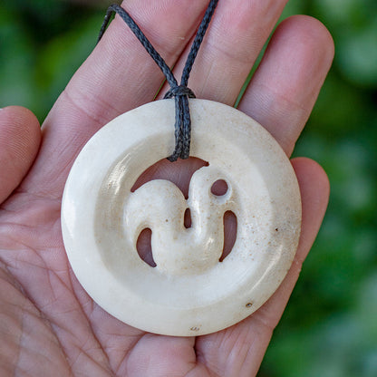 Large Deer Antler Leo Zodiac Emblem with Display Crown Pendant