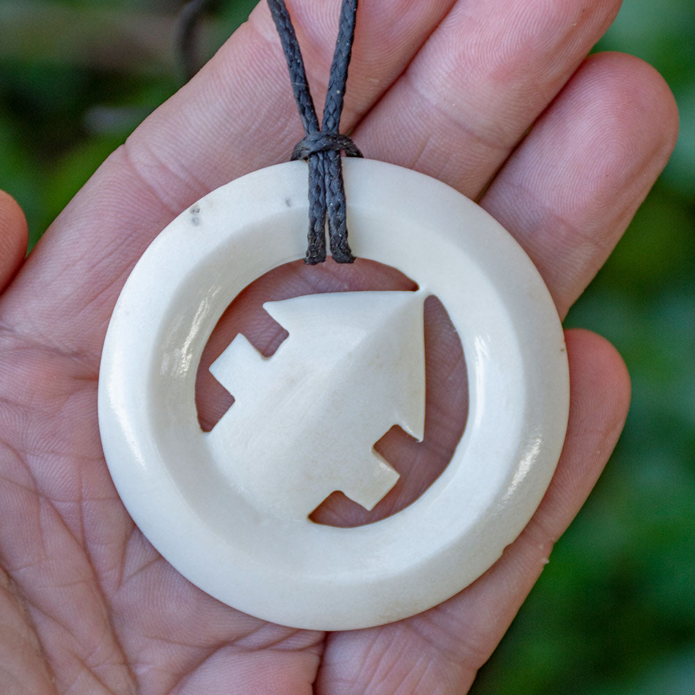 Large Deer Antler Sagittarius Zodiac Emblem with Display Crown Pendant