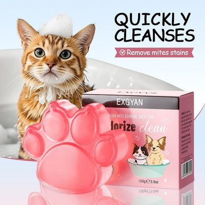 Pet Mite Removal Bath Soap – Paw Shape 100g
