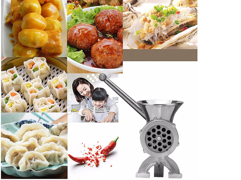 Hand operated meat grinder
