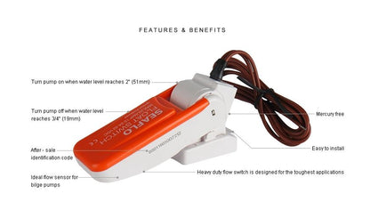 Seaflo 20A Mini Float Switch for Submersible Pump - The Shopsite