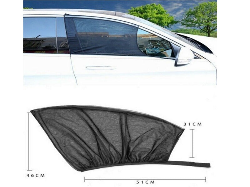 4pcs/set Car Front & Rear Side Window Sun Shade Cover Visor Mesh Shield Sunshade