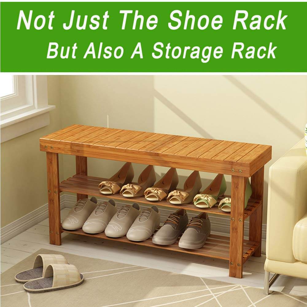 Eco friendly bamboo shoe rack