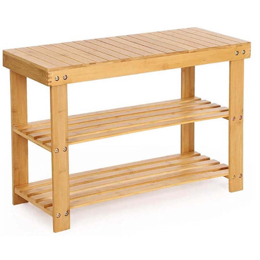 3 tier bamboo shoe rack bench