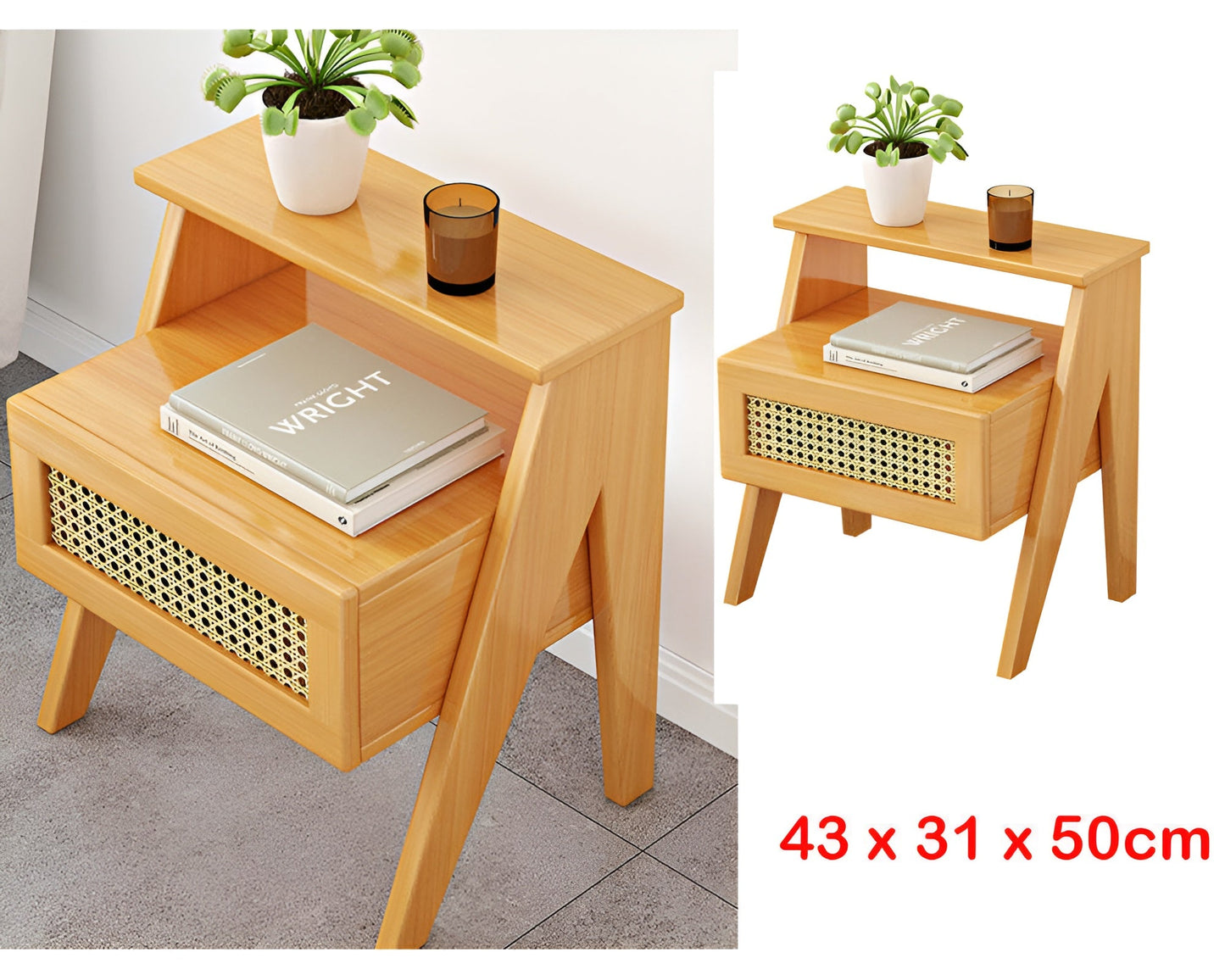 rounded edge bedside table