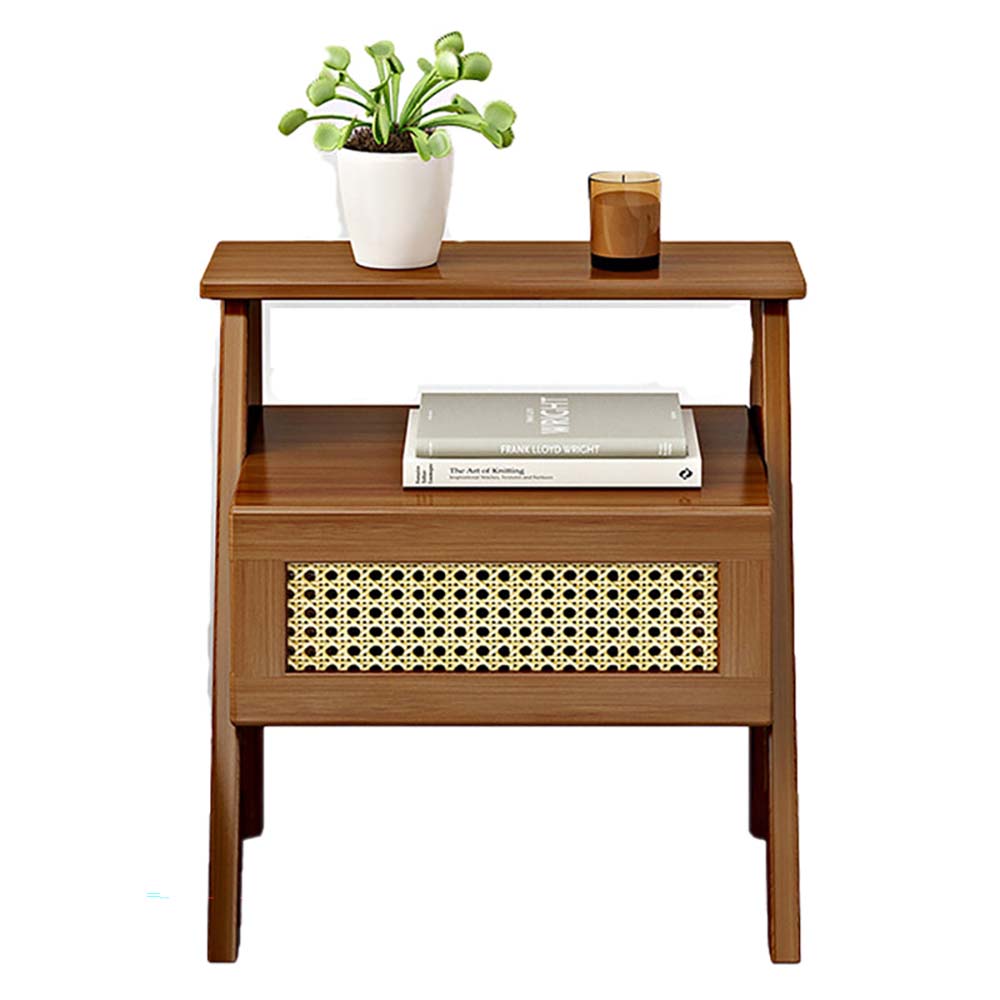 wood bedside table