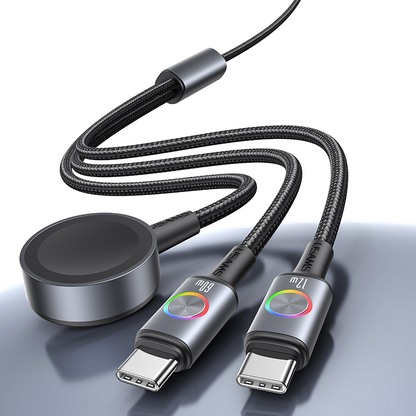 USB-C to 2x USB-C Fast Charging Cable + Apple Watch Wireless Charger