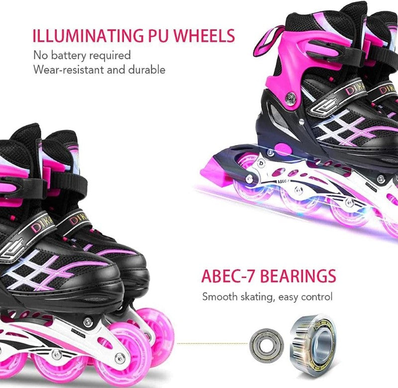 Inline skates with light wheels