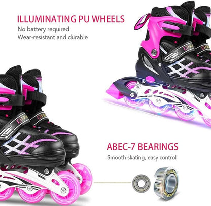 Inline skates with light wheels