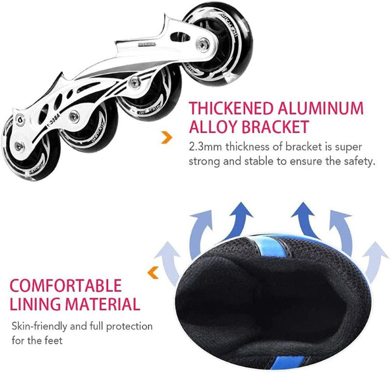 Aluminum frame inline skates
