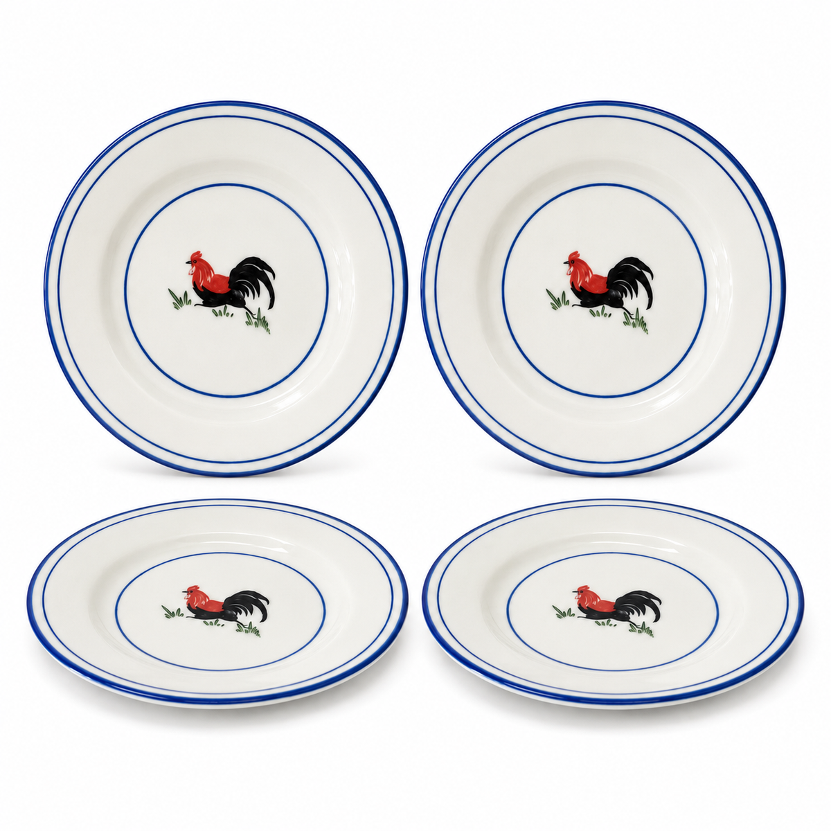 Red Rooster 7-Inch Side Plates – Set of 4