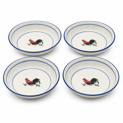Red Rooster 8-Inch Deep Plates – Set of 4