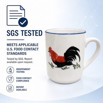 Red Rooster 8.5 oz Coffee Mugs – Set of 4