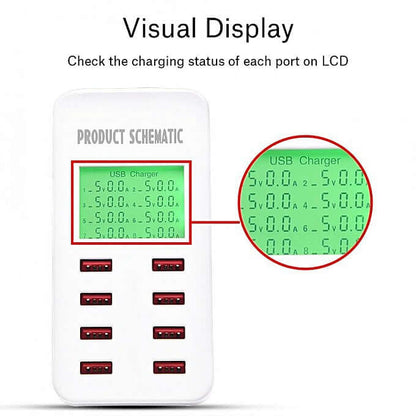 White USB charging station