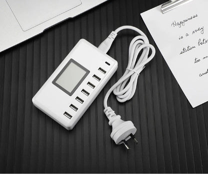 40W Smart 8 Ports USB Charger Station with LCD Display