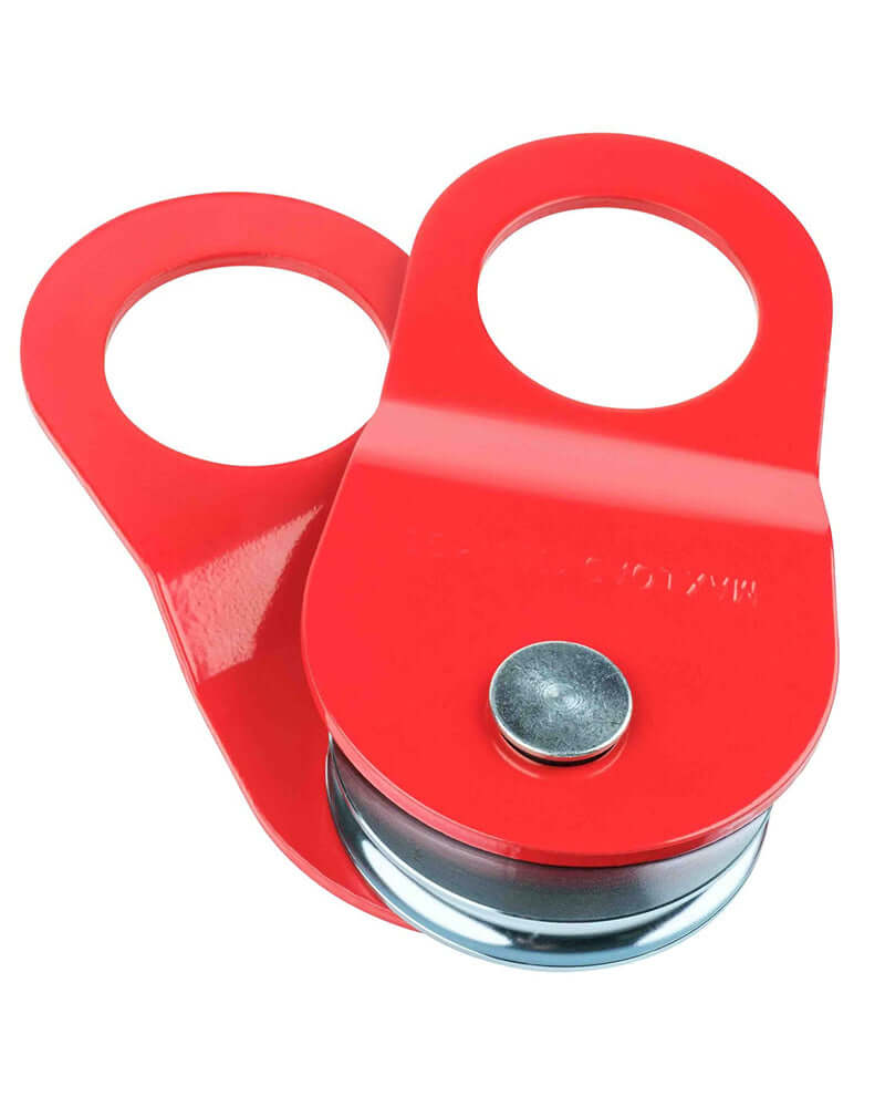 Red heavy duty winch pulley